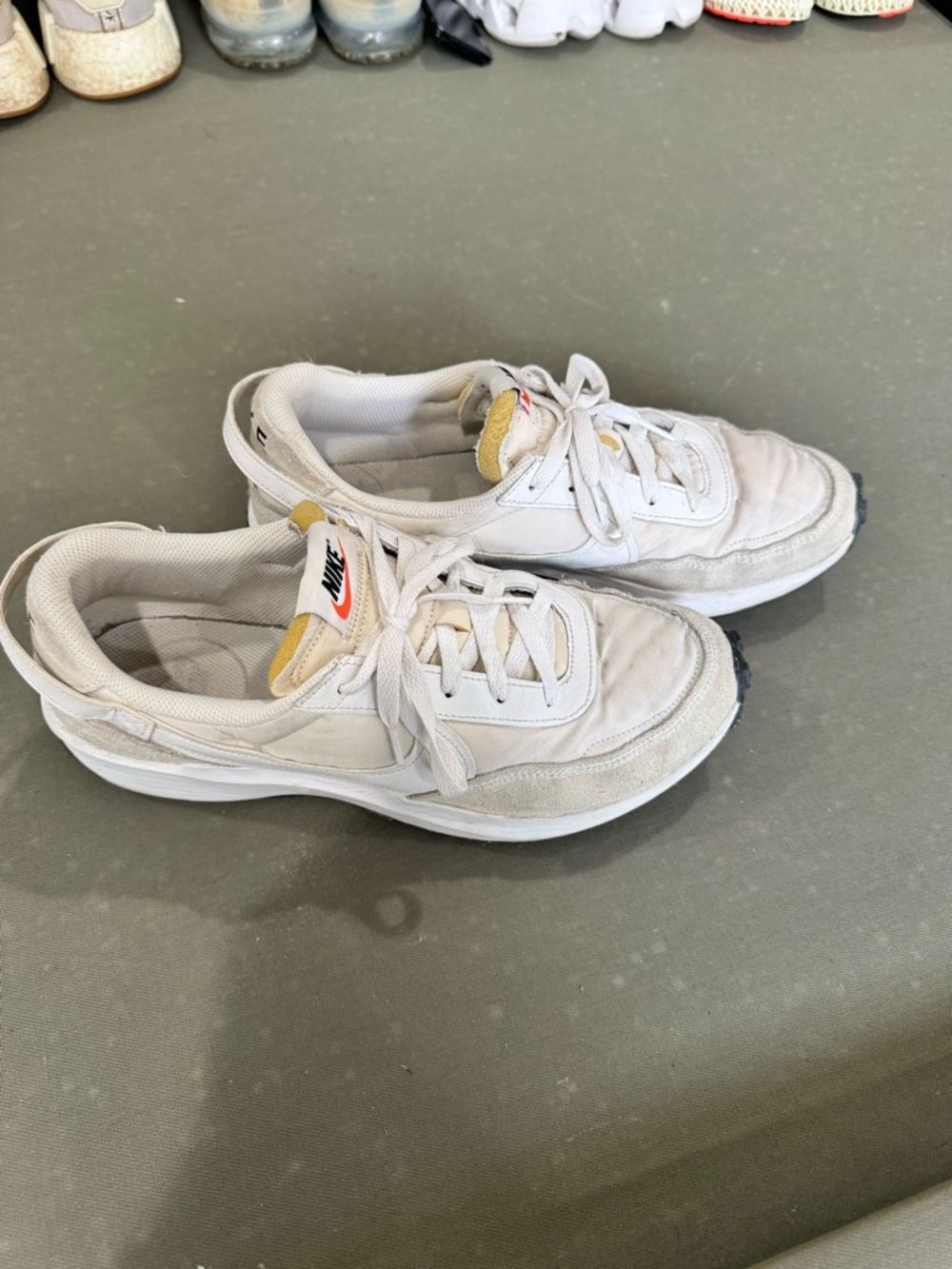 Nike Cream and White Low-Top Sneakers